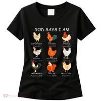 God Says I Am Bible Verse Christian Farm Chickens Religious Women's T-Shirt thumb 0