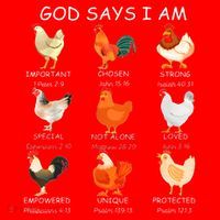 God Says I Am Bible Verse Christian Farm Chickens Religious Santa Hat thumb 1