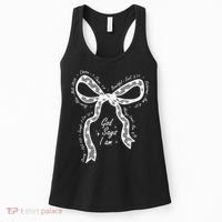 God Says I Am Lace Coquette Bow Christian Bible Verse Jesus Women's Tank Top thumb 0