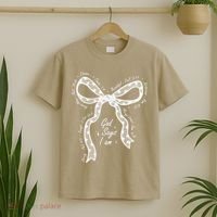 God Says I Am Lace Coquette Bow Christian Bible Verse Jesus T-Shirt thumb 2