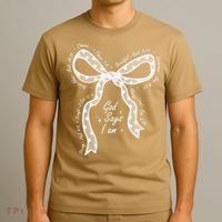 God Says I Am Lace Coquette Bow Christian Bible Verse Jesus T-Shirt thumb 3