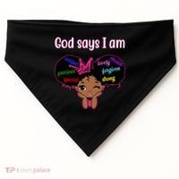 God Say I Am Black Female USA-Made Doggie Bandana thumb 0