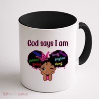 God Say I Am Black Female Coffee Mug thumb 1