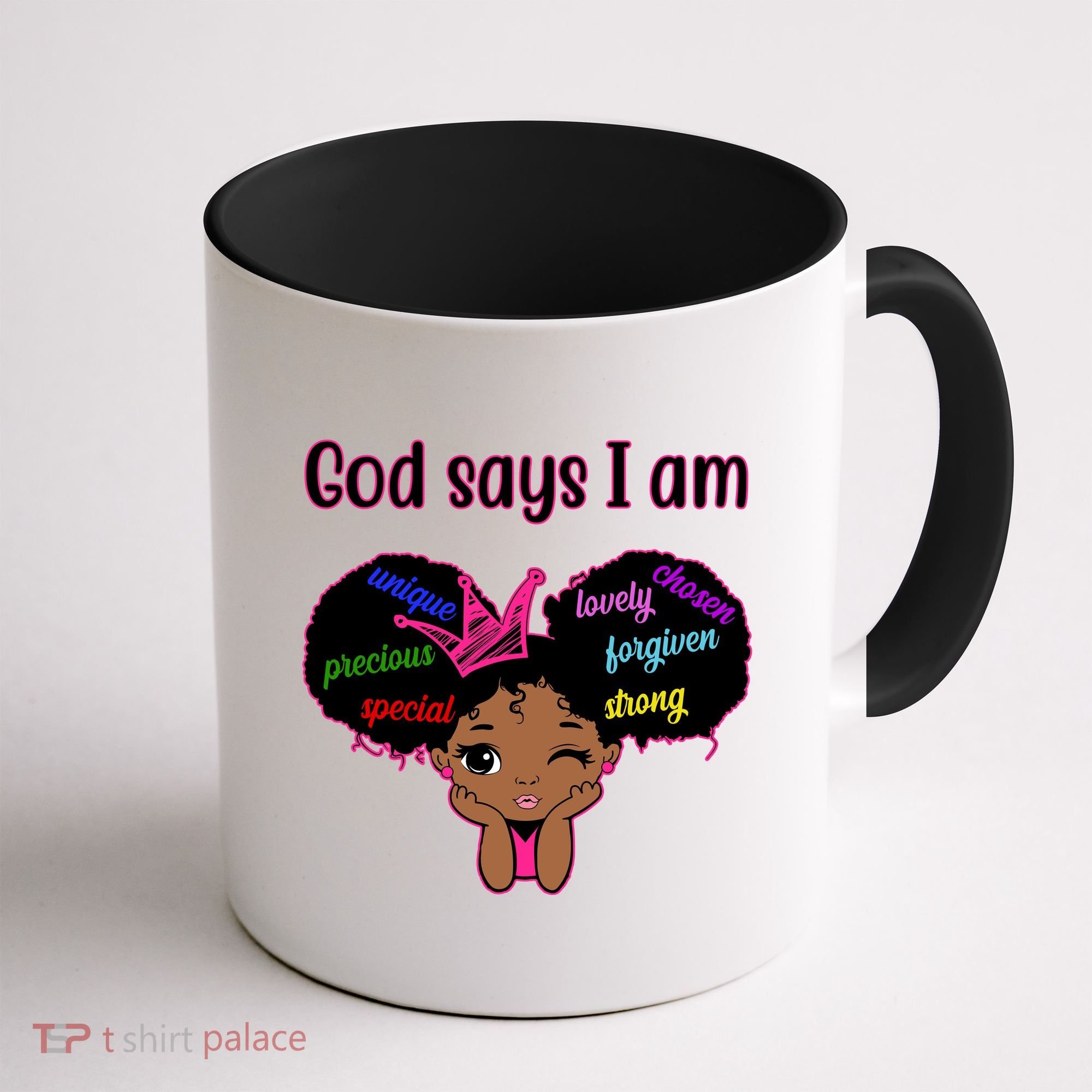 God Say I Am Black Female Coffee Mug