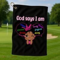 God Say I Am Black Female Golf Towel thumb 1