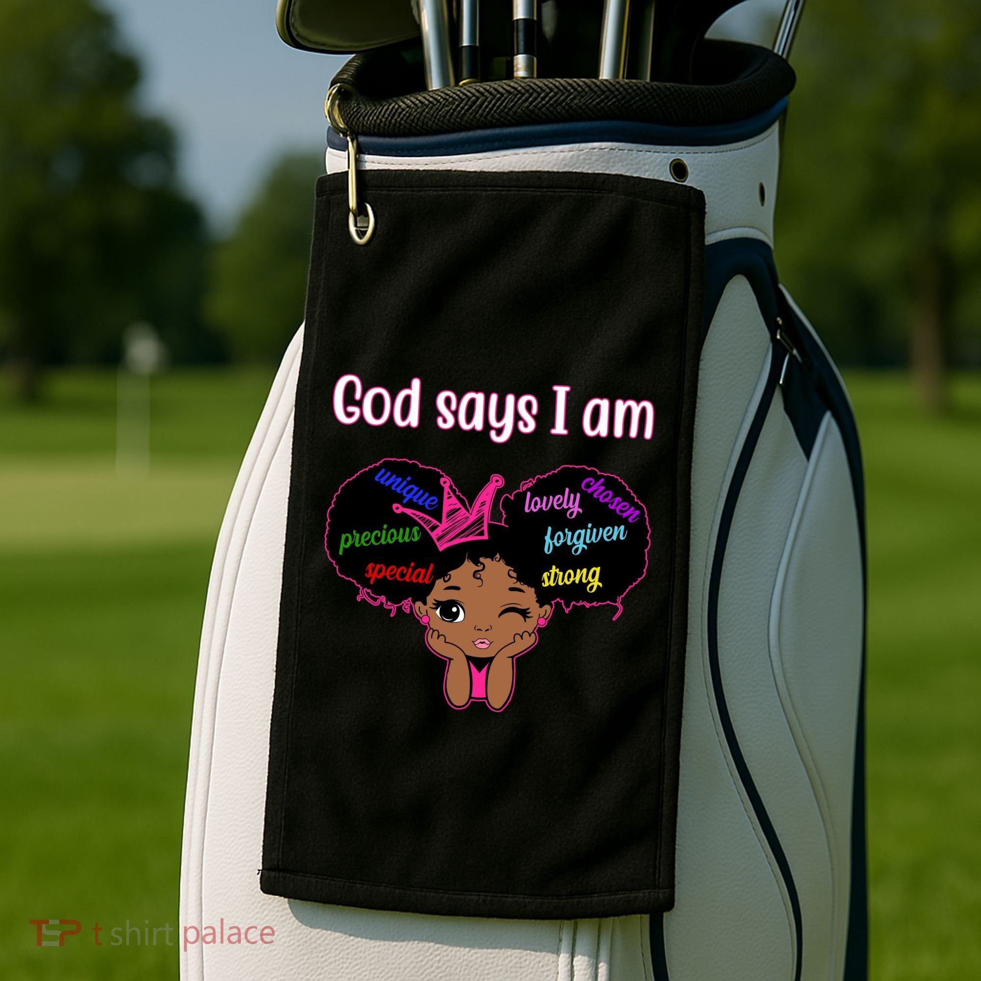 God Say I Am Black Female Golf Towel