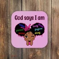 God Say I Am Black Female Coaster thumb 0