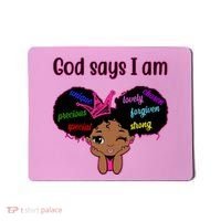 God Say I Am Black Female Mousepad thumb 0