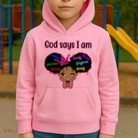 God Say I Am Black Female Kids Hoodie thumb 2