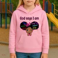 God Say I Am Black Female Kids Hoodie thumb 3