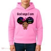 God Say I Am Black Female Kids Hoodie thumb 4