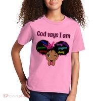 God Say I Am Black Female Kids T-Shirt thumb 2