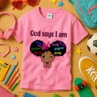 God Say I Am Black Female Kids T-Shirt thumb 3