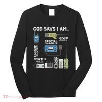 God Says I Am Ham Radio Lover Christian Long Sleeve Shirt thumb 0