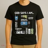 God Says I Am Ham Radio Lover Christian T-Shirt thumb 3