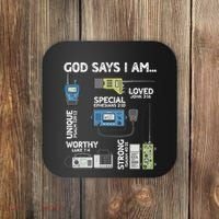 God Says I Am Ham Radio Lover Christian Coaster thumb 0