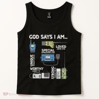 God Says I Am Ham Radio Lover Christian Tank Top thumb 2
