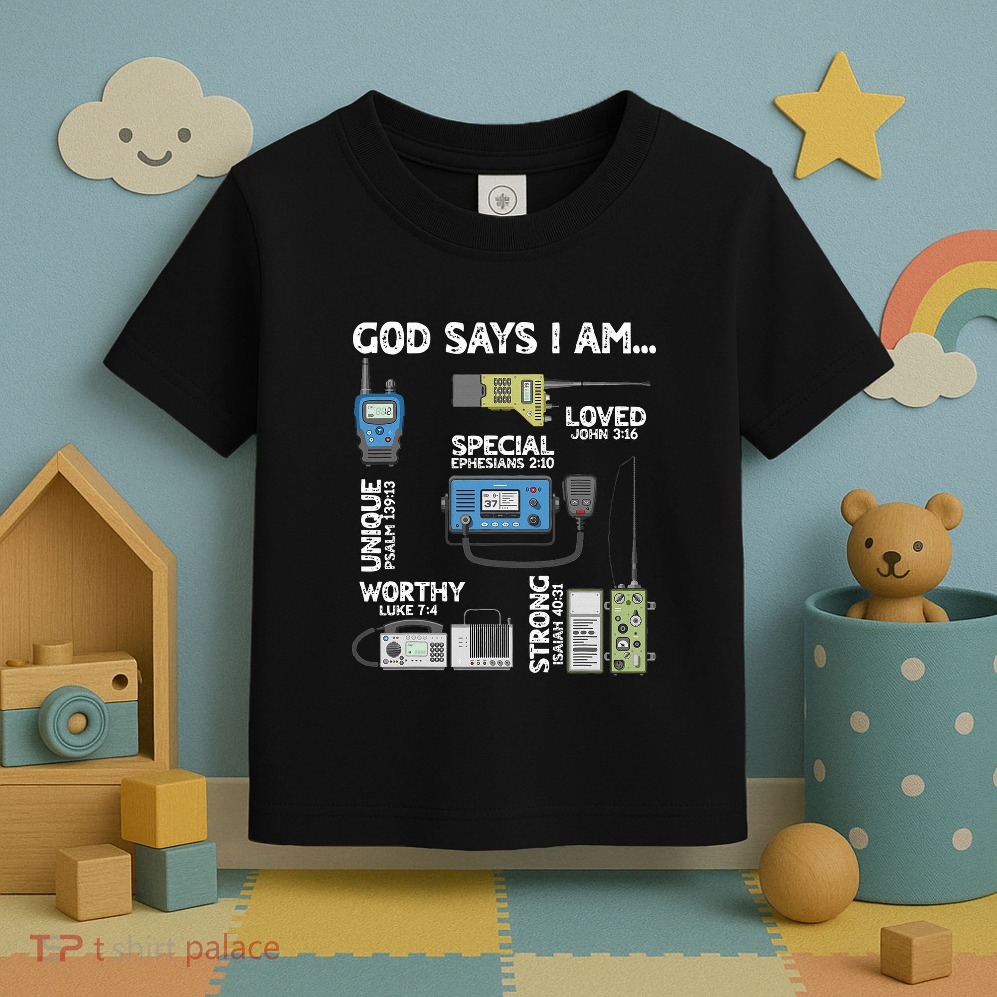 God Says I Am Ham Radio Lover Christian Toddler T-Shirt