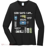 God Says I Am Ham Radio Lover Christian Women's Long Sleeve Shirt thumb 0