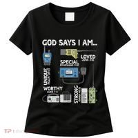 God Says I Am Ham Radio Lover Christian Women's T-Shirt thumb 0