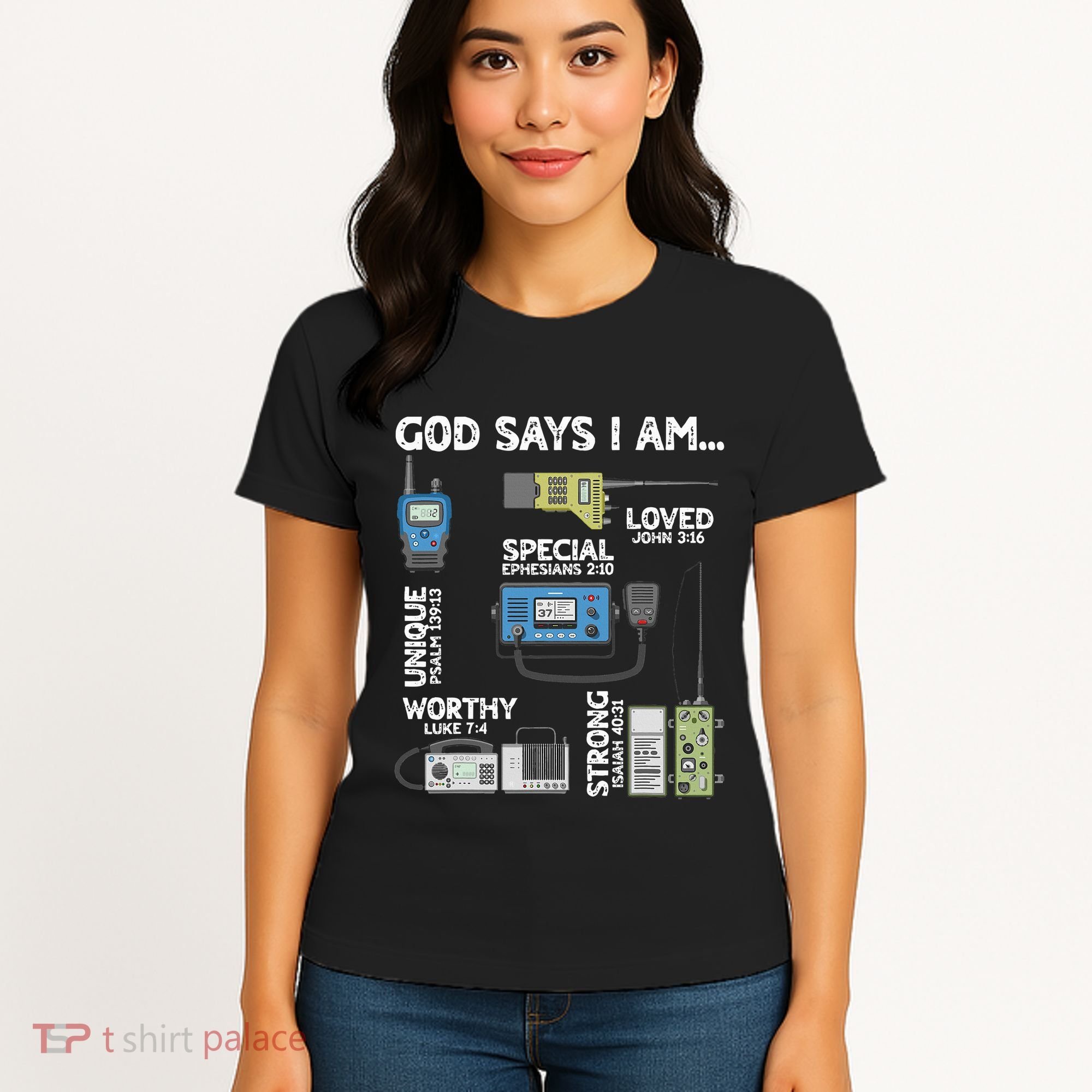 God Says I Am Ham Radio Lover Christian Women's T-Shirt