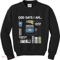 God Says I Am Ham Radio Lover Christian Kids Sweatshirt thumb 0