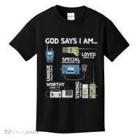 God Says I Am Ham Radio Lover Christian Kids T-Shirt thumb 0