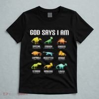 God Says I Am Dinosaurs Christian T-Shirt thumb 5