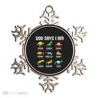 God Says I Am Dinosaurs Christian Ornament thumb 0