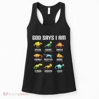 God Says I Am Dinosaurs Christian Women's Tank Top thumb 0