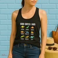 God Says I Am Dinosaurs Christian Women's Tank Top thumb 2