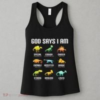 God Says I Am Dinosaurs Christian Women's Tank Top thumb 3