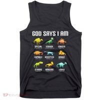 God Says I Am Dinosaurs Christian Tank Top thumb 0