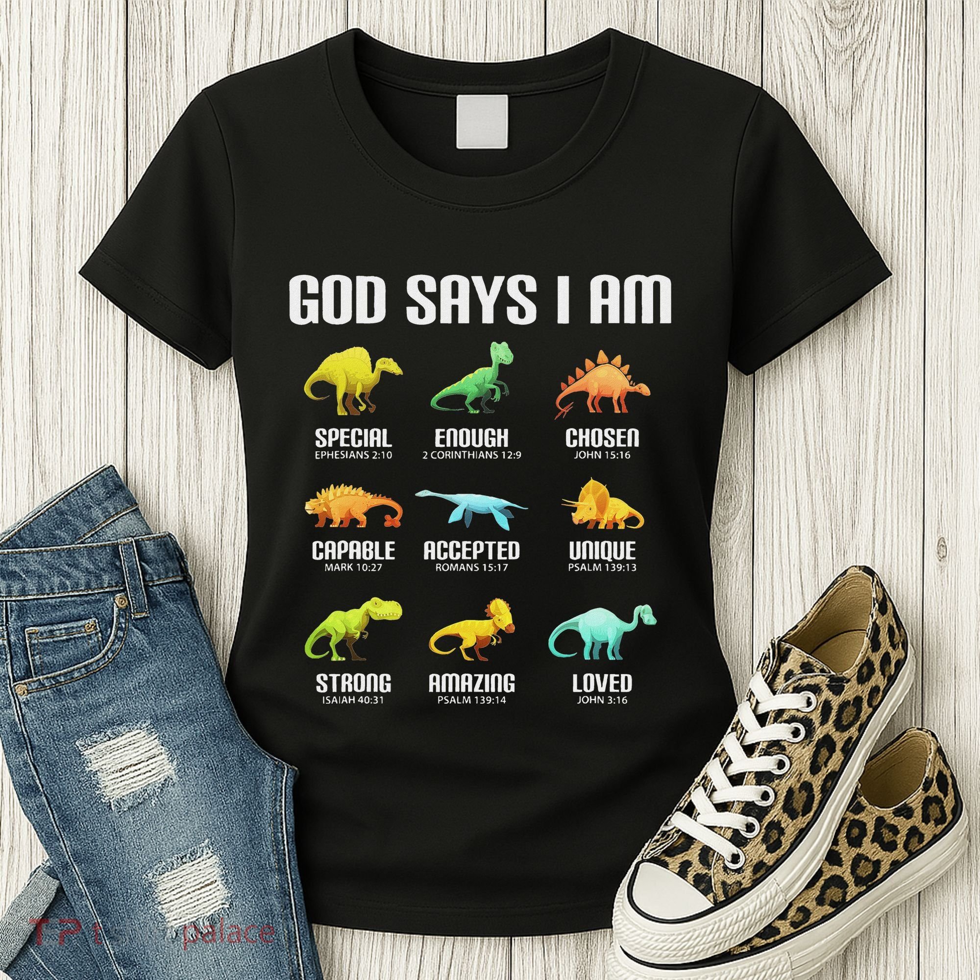 God Says I Am Dinosaurs Christian Women's T-Shirt