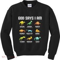 God Says I Am Dinosaurs Christian Kids Sweatshirt thumb 0