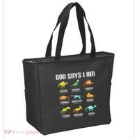 God Says I Am Dinosaurs Christian Tote Bag thumb 2