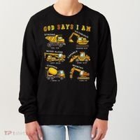 God Says I Am Construction Bible Verse Truck Women's Sweatshirt thumb 0