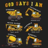 God Says I Am Construction Bible Verse Truck Women's Sweatshirt thumb 2