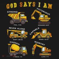 God Says I Am Construction Bible Verse Truck Women's Hoodie thumb 2