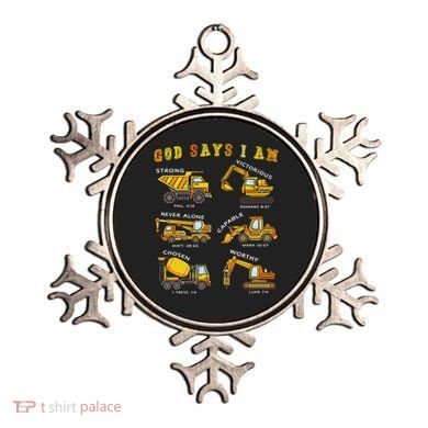 God Says I Am Construction Bible Verse Truck Ornament