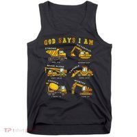 God Says I Am Construction Bible Verse Truck Tank Top thumb 0