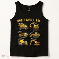 God Says I Am Construction Bible Verse Truck Tank Top thumb 2