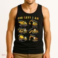 God Says I Am Construction Bible Verse Truck Tank Top thumb 3