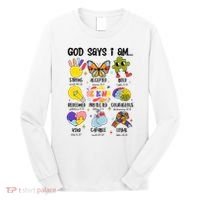 God Says I Am.. Christian Inspiration Retro Natural Infant Long Sleeve Shirt thumb 0