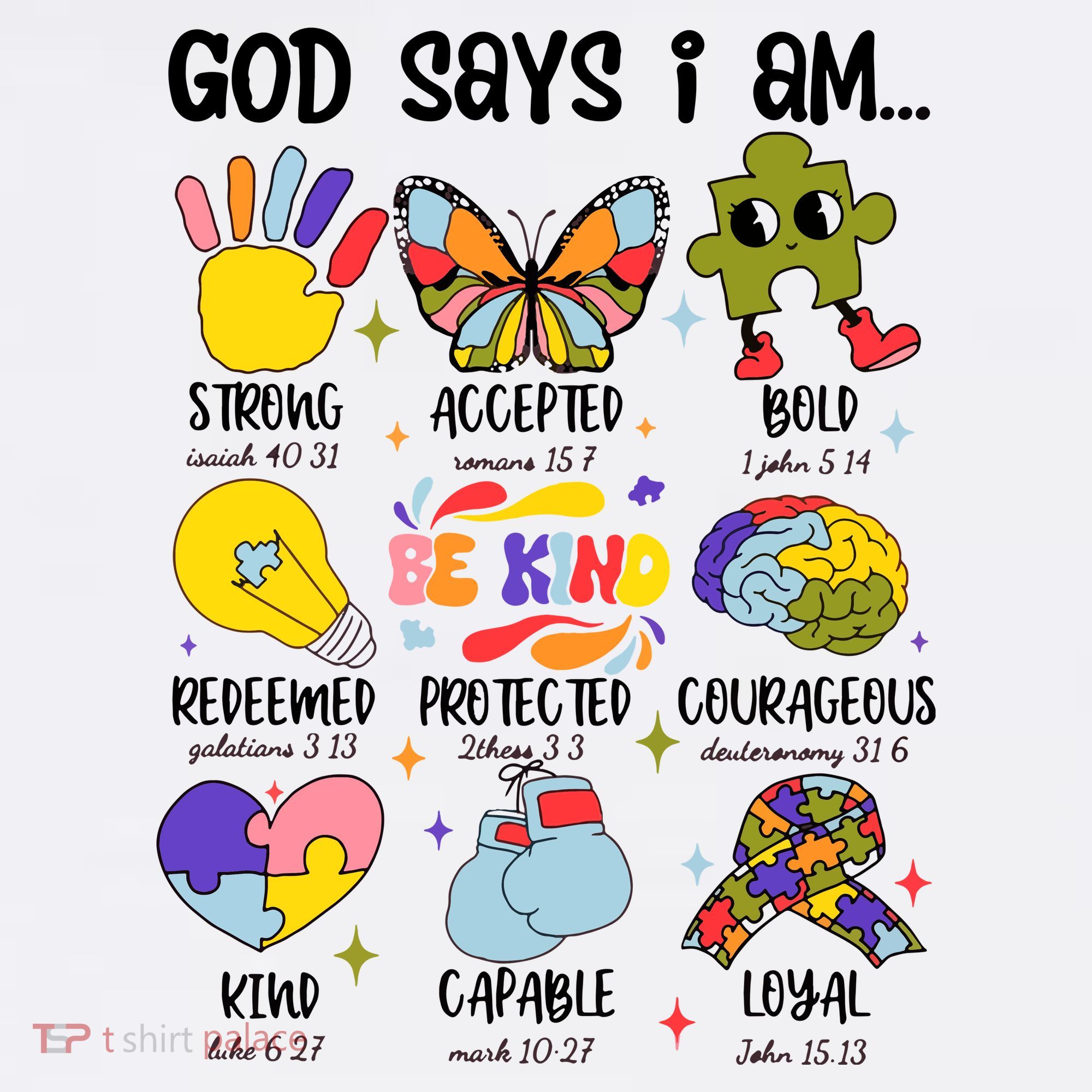 God Says I Am.. Christian Inspiration Retro Natural Infant Apron