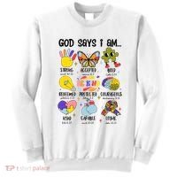 God Says I Am.. Christian Inspiration Retro Natural Infant Sweatshirt thumb 0