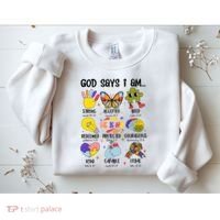 God Says I Am.. Christian Inspiration Retro Natural Infant Sweatshirt thumb 2
