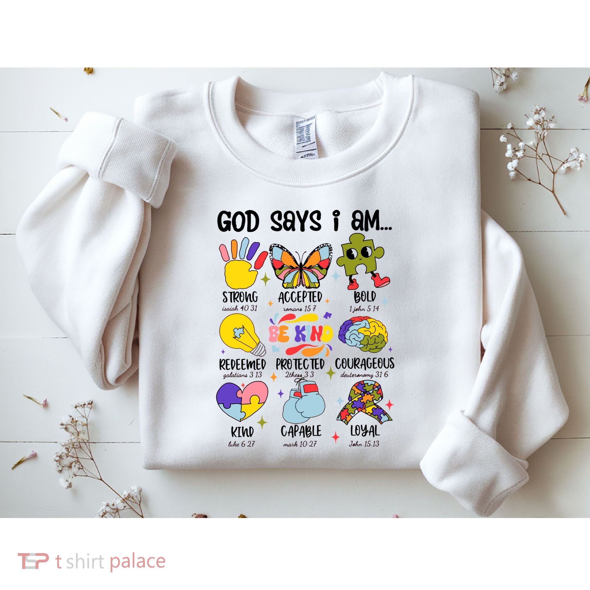 God Says I Am.. Christian Inspiration Retro Natural Infant Sweatshirt