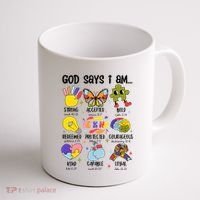 God Says I Am.. Christian Inspiration Retro Natural Infant Coffee Mug thumb 1