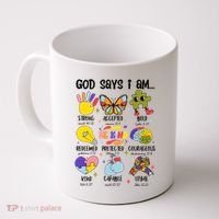 God Says I Am.. Christian Inspiration Retro Natural Infant Coffee Mug thumb 0